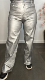 Lederlook broek G-smack "Wide leg" zilver