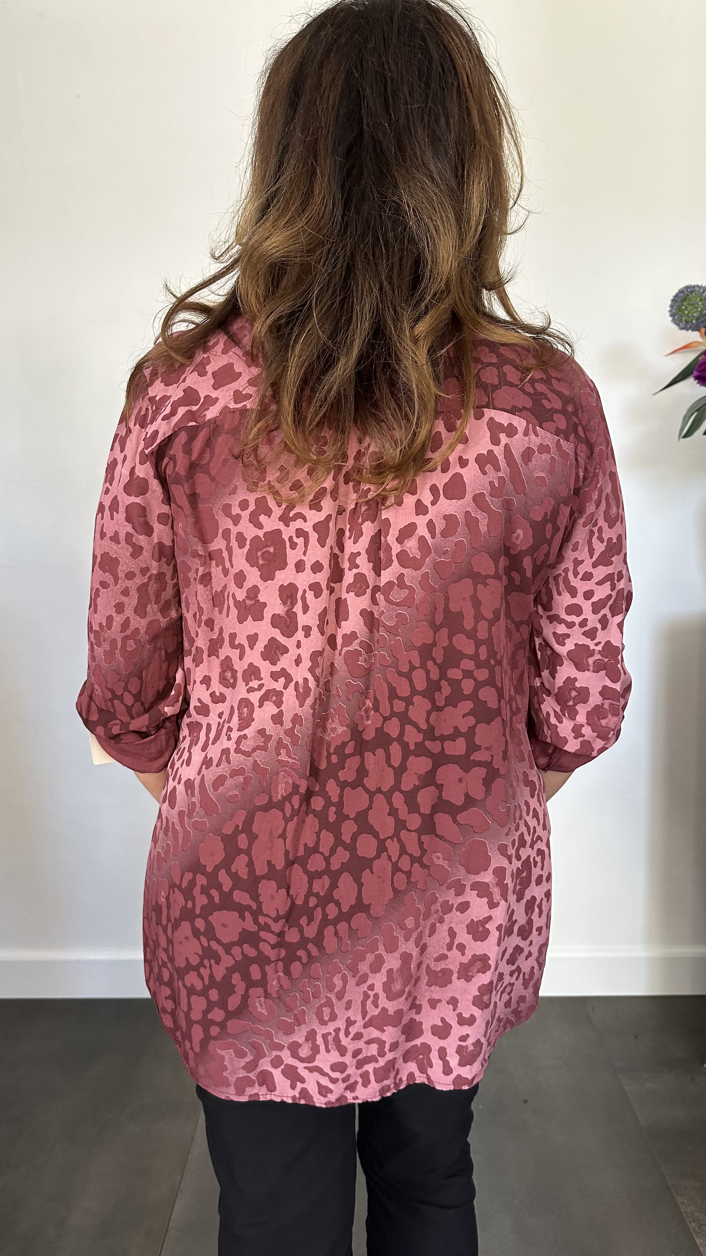 Blouse panter bling bordeaux