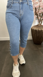 Capri stretch Jeans met knopen