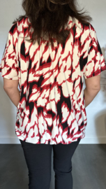 Ballon shirt met elastiek  Wild flames rood