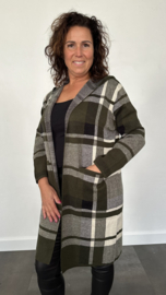 Geruit vest met capuchon army