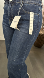 G-smack Wide leg stretch jeans Silver Sparkle