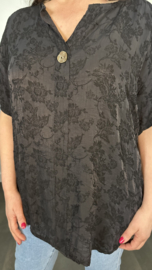 Blouse Silvi flowers Zwart