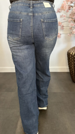 Redberry WIDE leg jeans met denim glitter koord