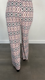 Broek met wijde pijp diamant roze