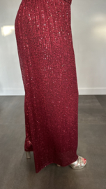Pallazzo broek met pailletten +SIZE bordeaux