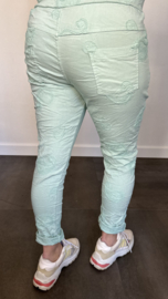 Joggjeans paisley geborduurd mint