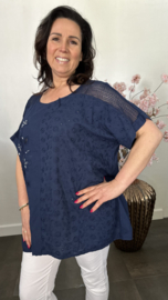 Blouse Irma broderie/ glitter Marine