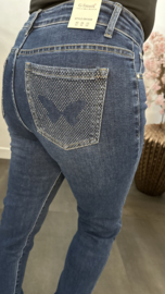 G-Smack MOM fit jeans met glitter vlinders