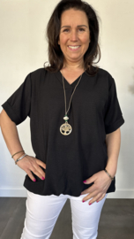 Top Maya korte mouw +SIZE zwart