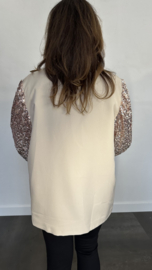 Blazer met pailletten + SIZE beige/zand