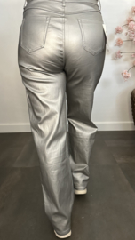Lederlook broek G-smack "Wide leg" zilver