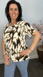 Ballon shirt met elastiek New flames taupe