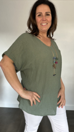 Shirt Lucy met ketting +Size army