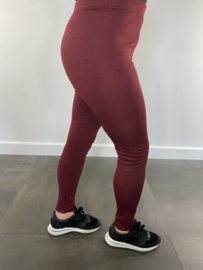 Legging met fleece gevoerd bordeaux