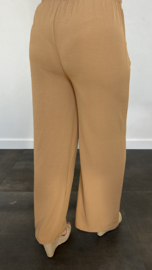 Flared crepe broek camel