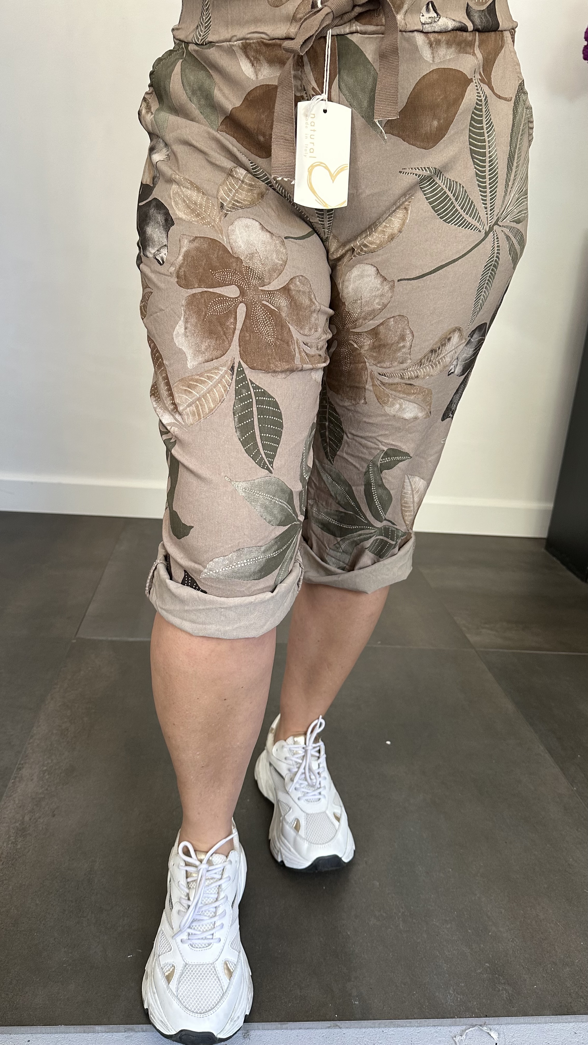 Capri joggjeans leaves taupe