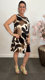 Mouwloze jurk met strik Amber Zwart