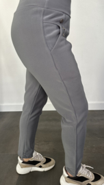 Tregging met fleece gevoerd knoopjes grijs