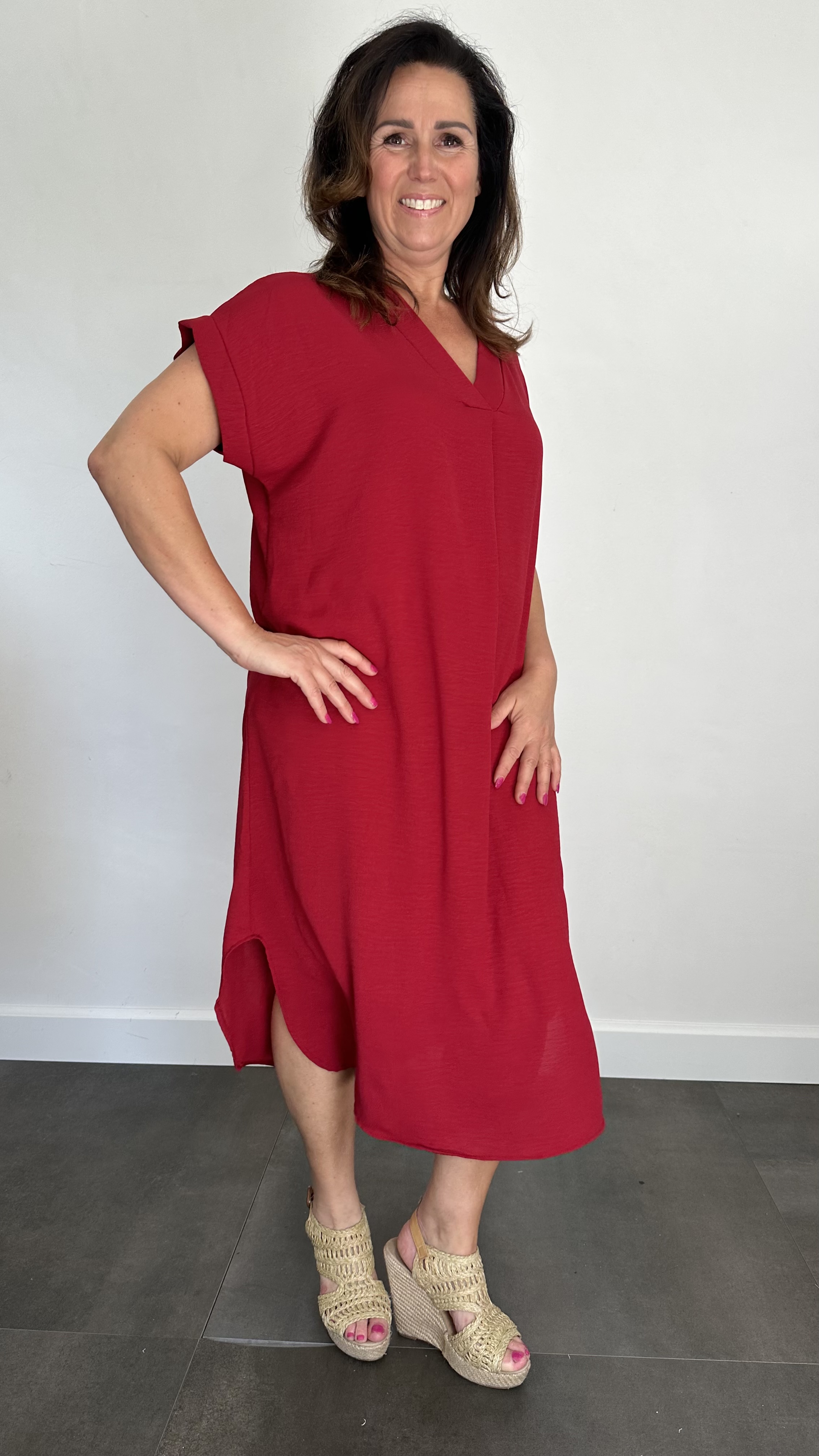 Jurk Maya +Size bordeaux
