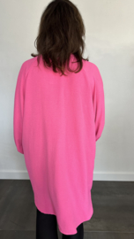 Tuniek met knoopjes crepe +SIZE fuchsia