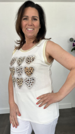 Mouwloze top panter love bling