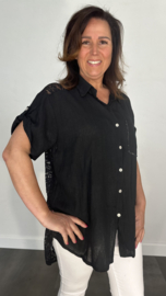 Blouse met kant Charlie zwart