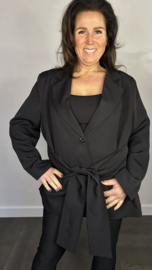 Blazer met strik +SIZE zwart SALE