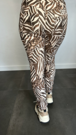 Suèdine joggjeans animal mix bruin/ecru