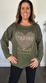 Sweater glitter j'adore army
