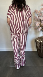 2-Delig comfy pak plissé Zebra Bordeaux SALE