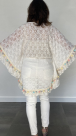 Ibiza tuniek kant met v-hals ecru