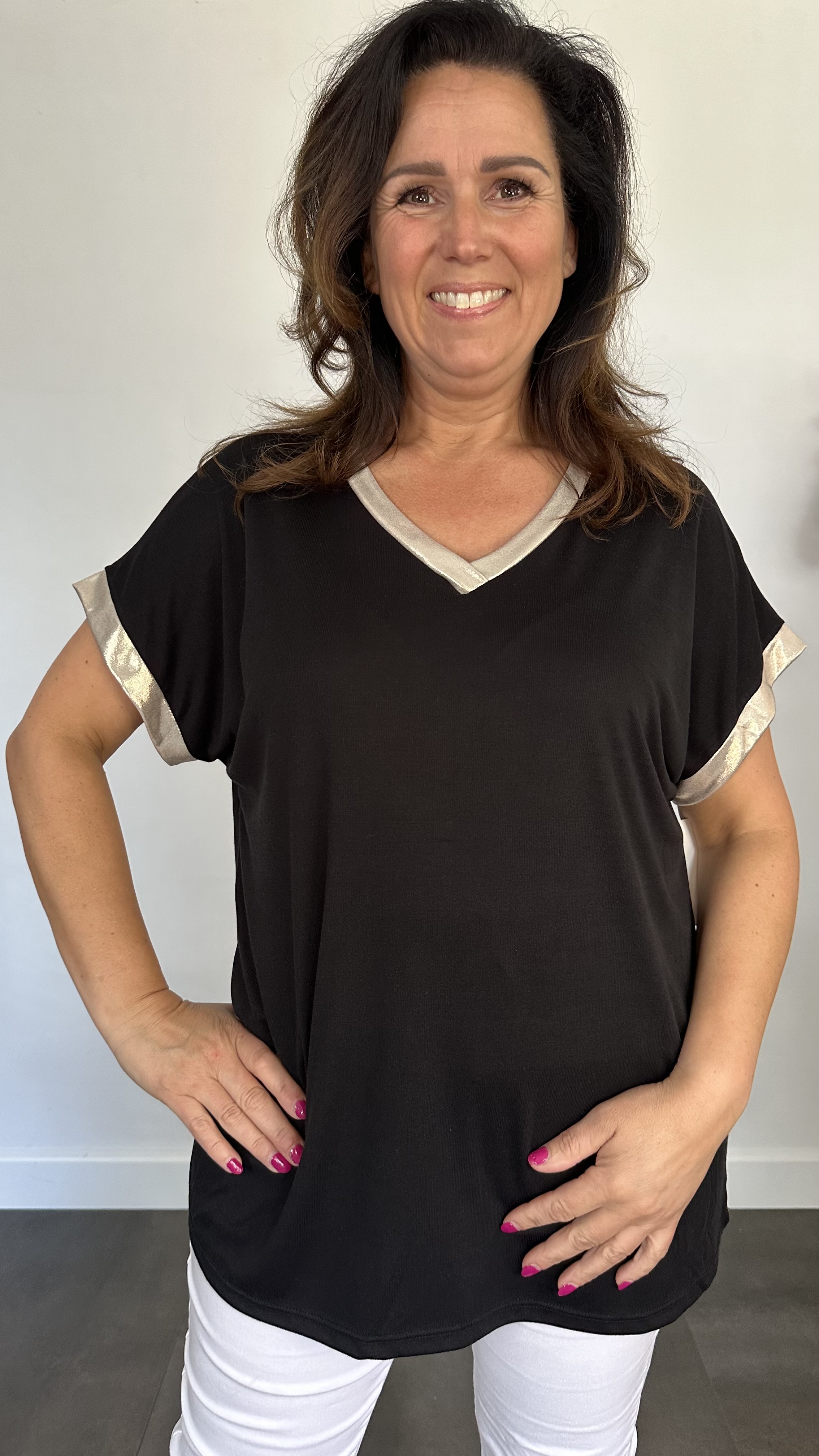 Shirt Milou goud/zwart