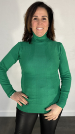 Gebreide coltrui met kabel groen SALE