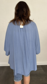 Tuniek chantal met kant jeans blauw +SIZE 