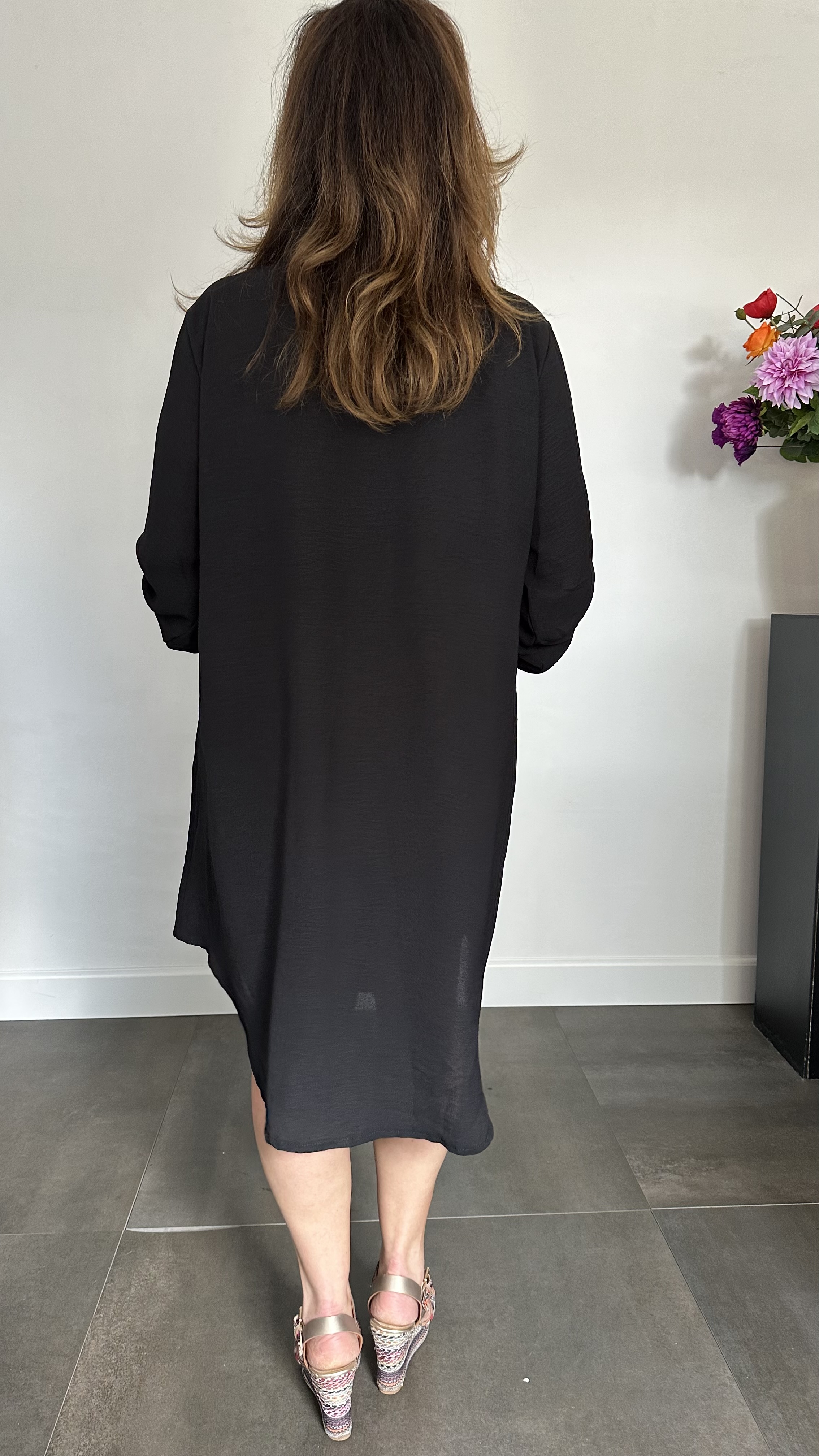 Blouse/ jurk crepe zwart