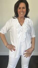 Blouse met ruche Sara wit
