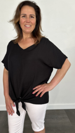Top met gehaakt detail op de rug zwart