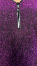 Top "glitter zipp" sparkle lines magenta
