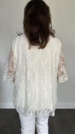 Kanten blouse Ilse +SIZE ecru
