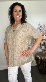 Blouse Silvi flowers Taupe