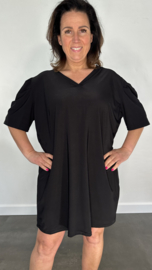 Tuniek / jurk Gina travel met pofmouw zwart