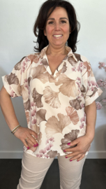 Blouse Milou gebloemd zand