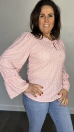 Top Laila met ruche roze