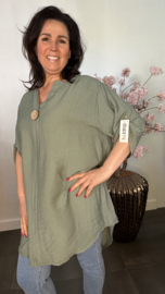 Blouse Linda linnenlook Army
