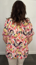 Ballon shirt met elastiek peacock ecru (+size)