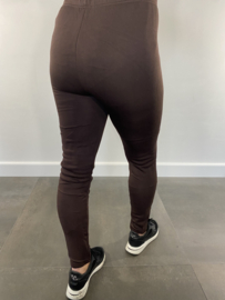 Legging met fleece gevoerd donker bruin
