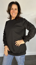 Sweater met gesmokte mouwen zwart