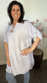 Blouse Linda linnenlook IJsblauw