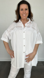 Blouse Julia met kant +SIZE wit